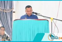 Candrow Manurung Anggota DPRD Dari Partai NasDem selaku juru bicara dari DPRD Toba saat menyampaikan hasil pertama reses DPRD Toba