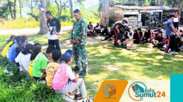 Sinergi TNI – Polri Latih PBB Siswa SLTP 1 Tanah Pinem